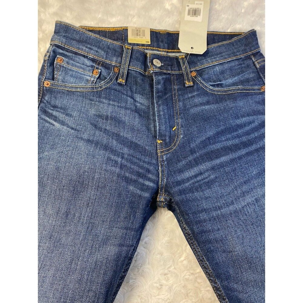 Levi's 513 28 X 30 Slim Straight Men's Jeans Dark Acid Distressed Flex Stretch - Picture 10 of 11
